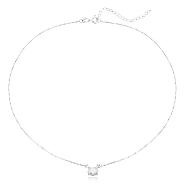 Choker em Prata 925 Pedra Oval