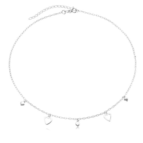 Choker em Prata 925 Corações