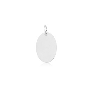 Pingente em Prata 925 Placa Oval