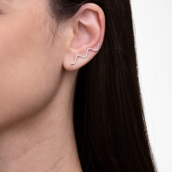 Ear Cuff em Prata 925 Ondulado