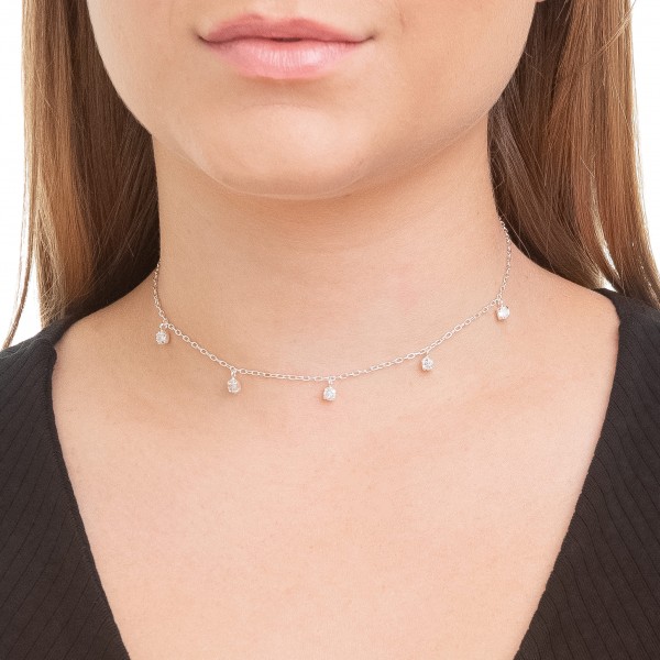 Choker em Prata 925 Pontos de Luz