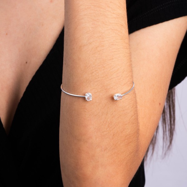 Bracelete em Prata 925 Pedra Oval